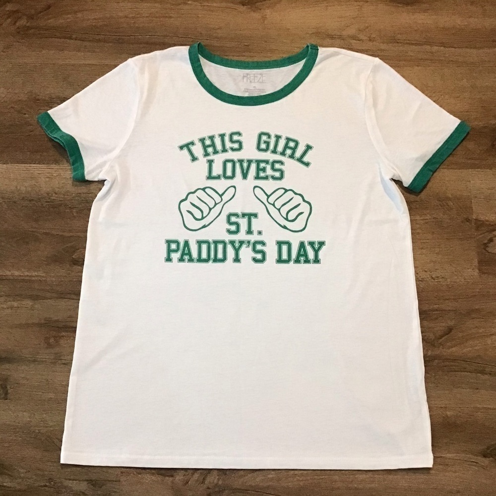 Freeze T-Shirt Size XL Graphic St. Patrick’s Day White Green Patty **FLA…
